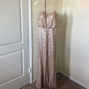 Formal gold sequin gown